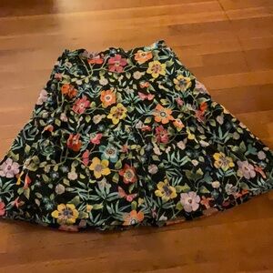 Full skirt black with bright floral pattern